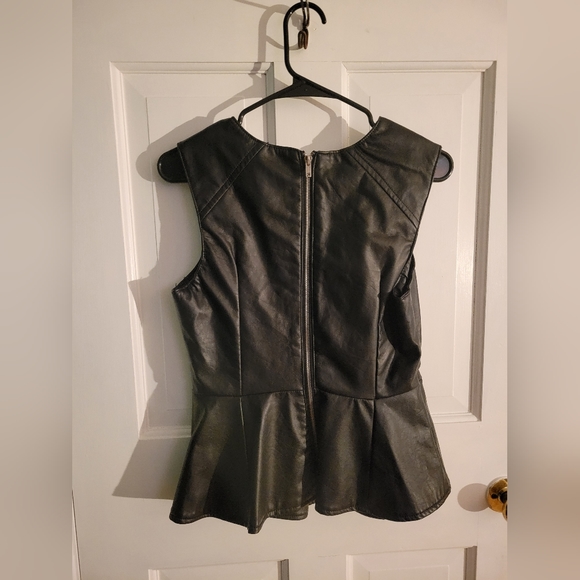 Fauc Leather Peplum Top - Picture 5 of 6